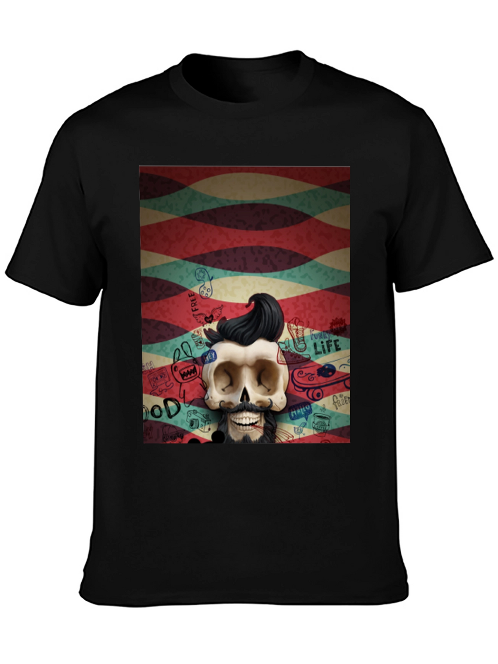 Hipster Skull Graphic Tee - Unique Art Design