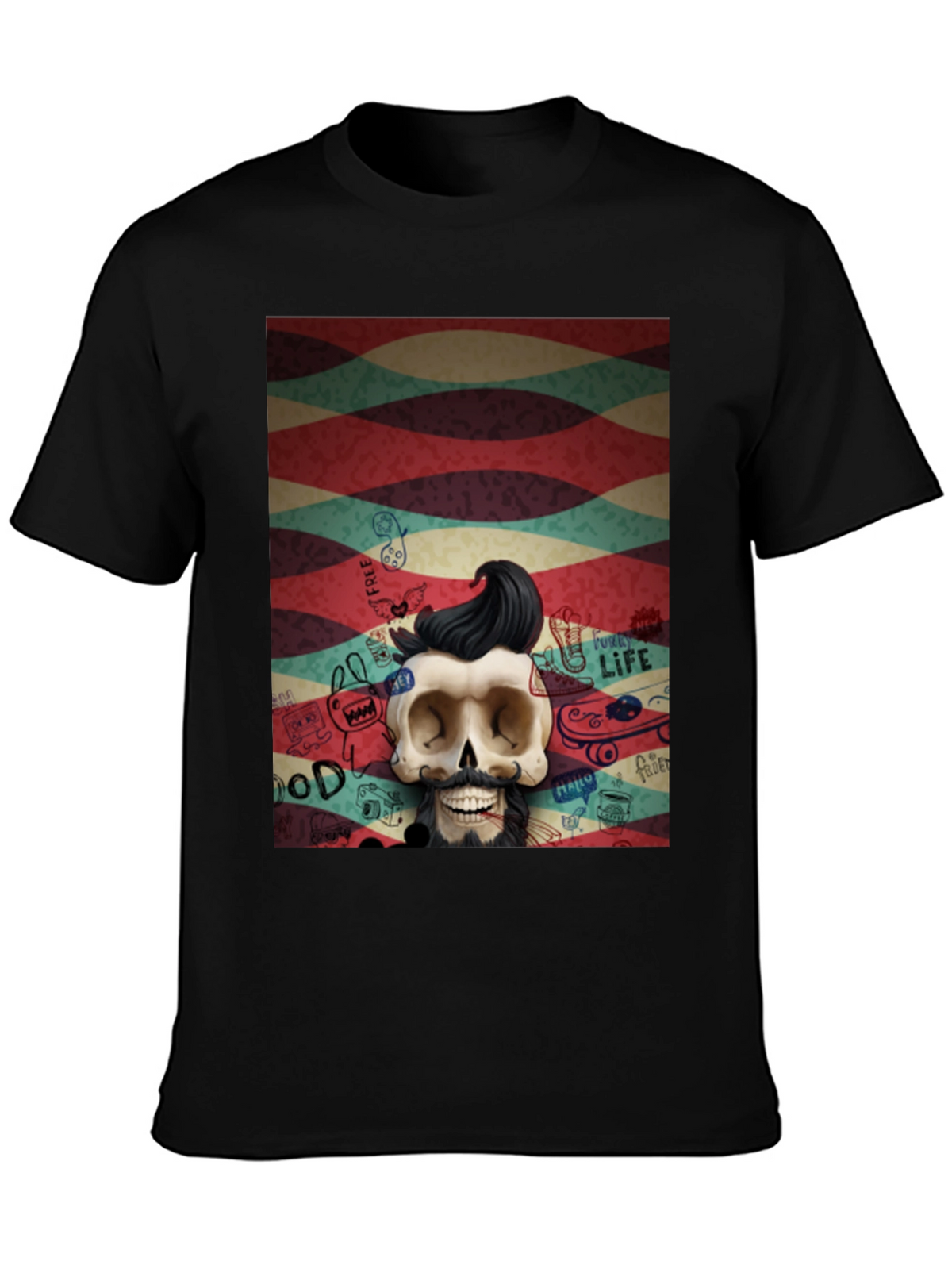 Hipster Skull Graphic Tee - Unique Art Design