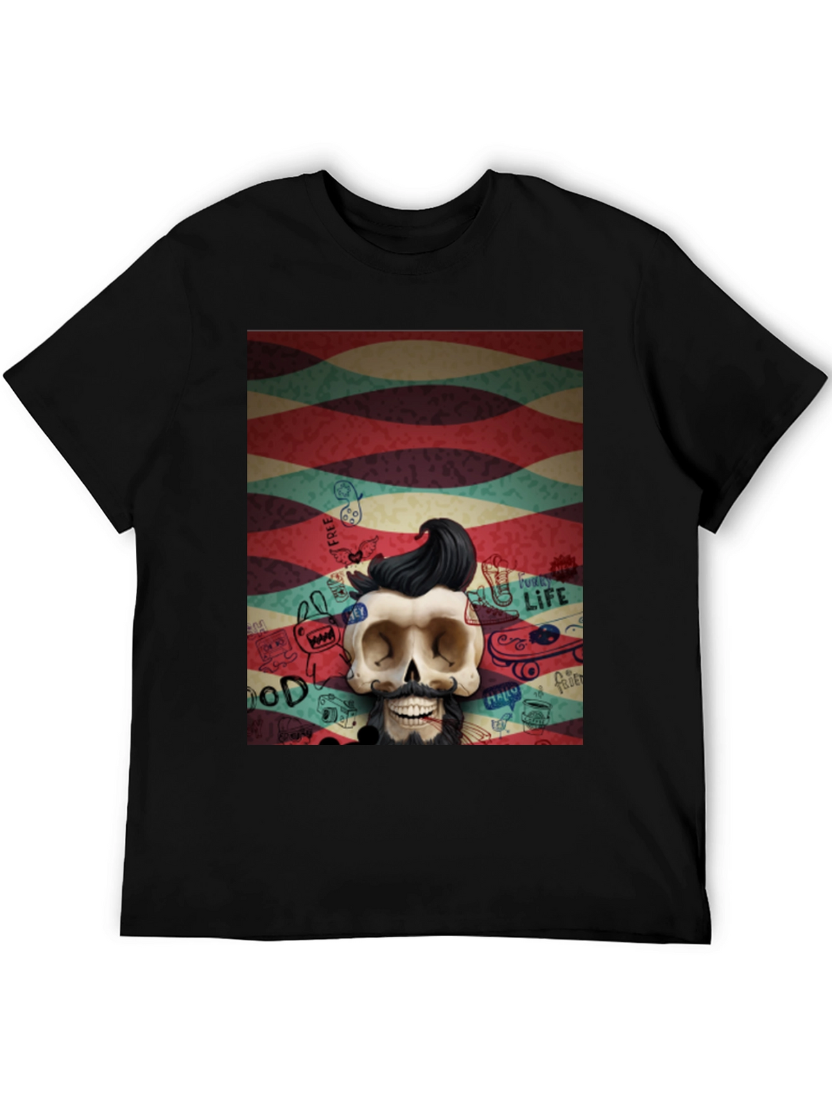 Hipster Skull Graphic Tee - Unique Art Design