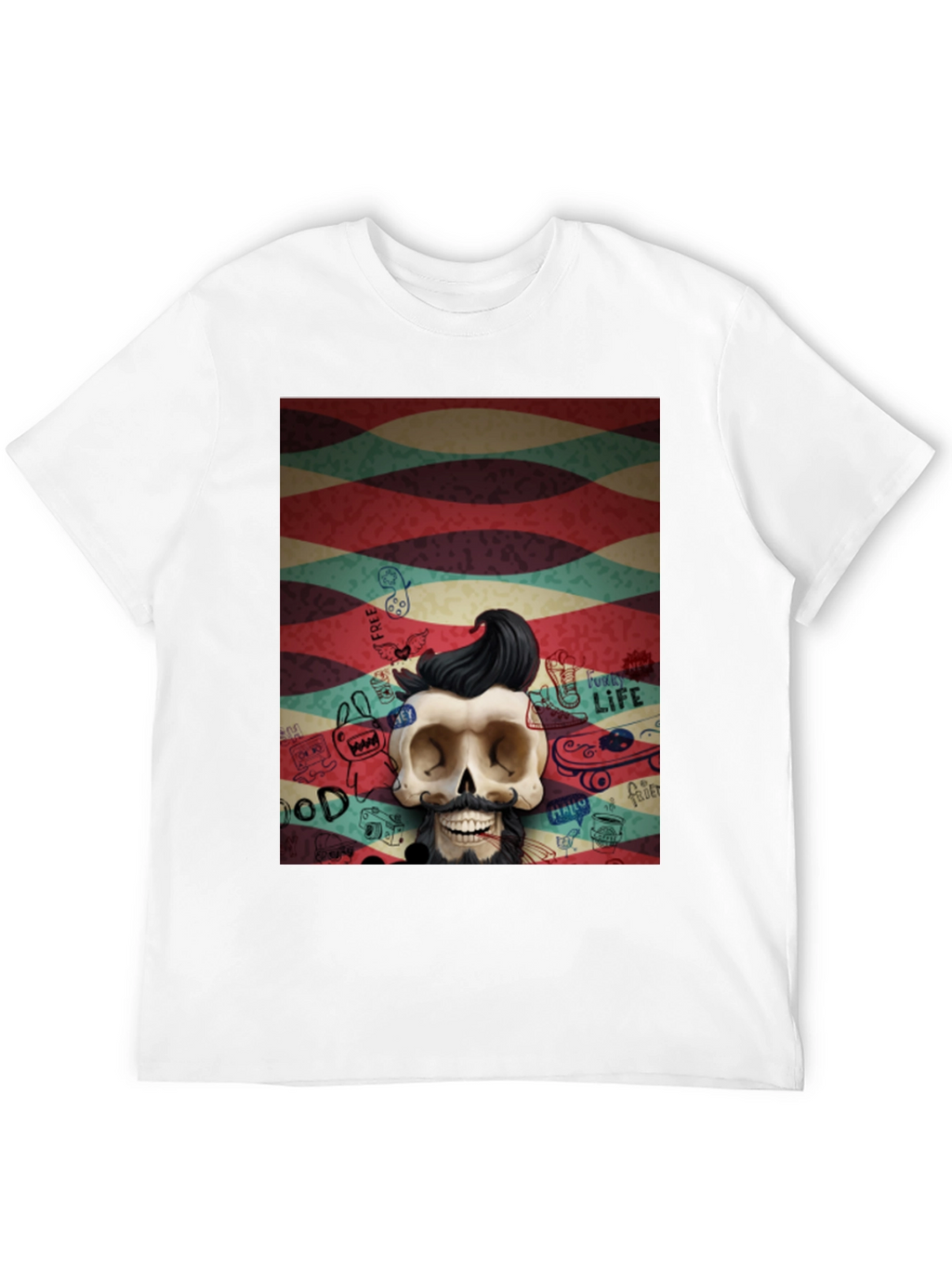 Hipster Skull Graphic Tee - Unique Art Design