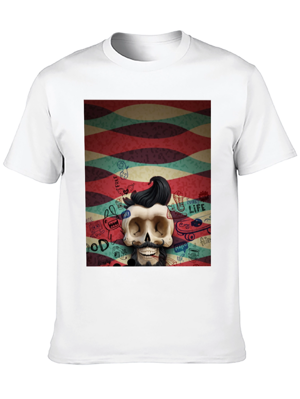 Hipster Skull Graphic Tee - Unique Art Design