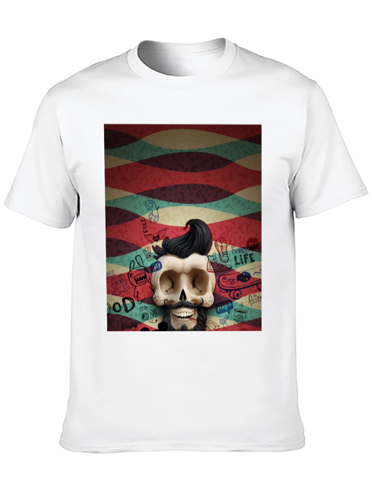 Hipster Skull Graphic Tee - Unique Art Design