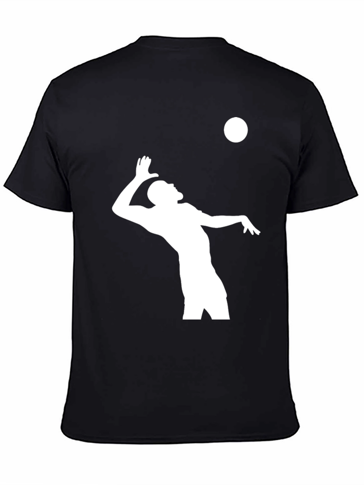 Volleyball Player Graphic T-Shirt - Black