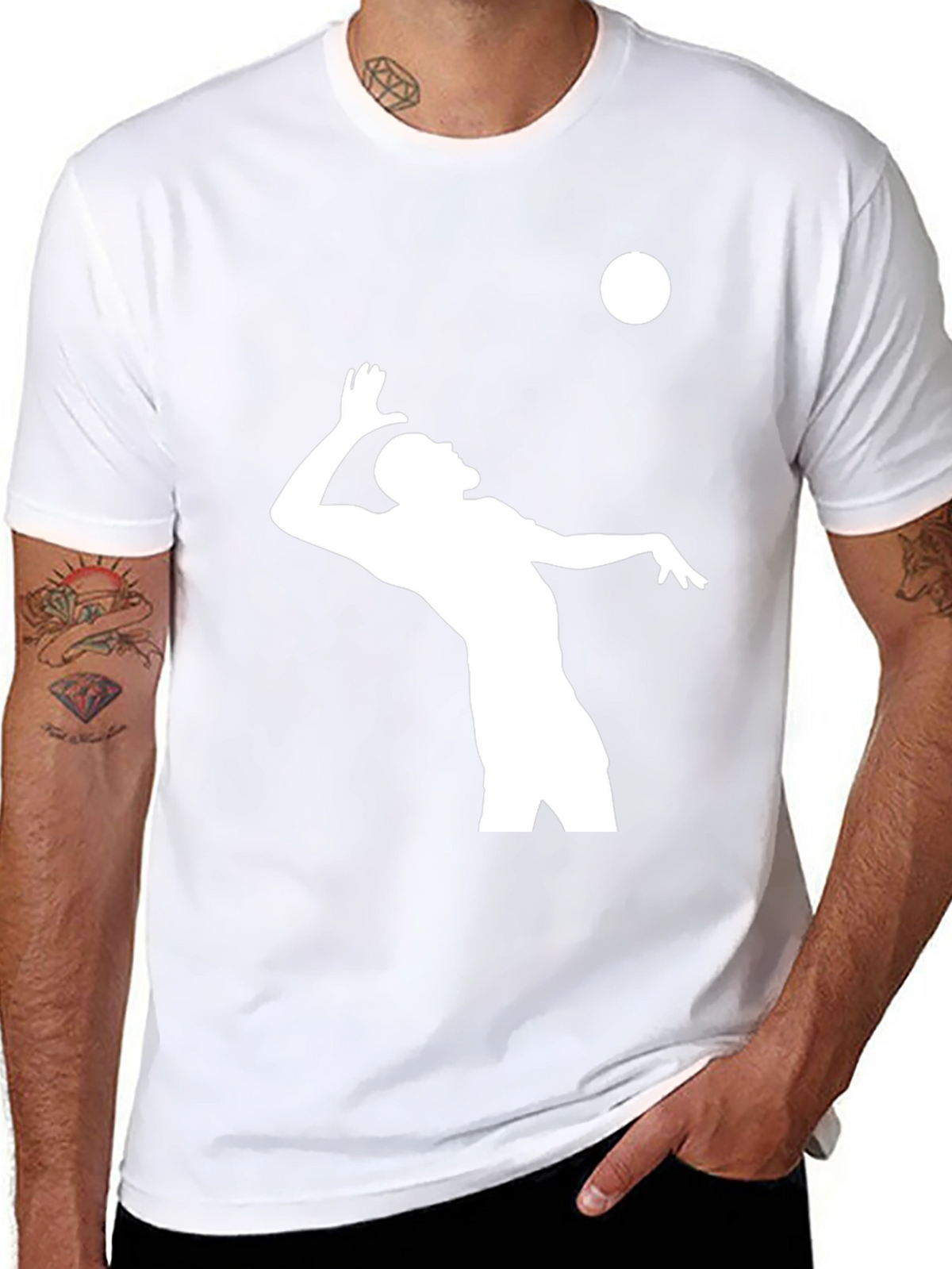 Volleyball Player Graphic T-Shirt - Black