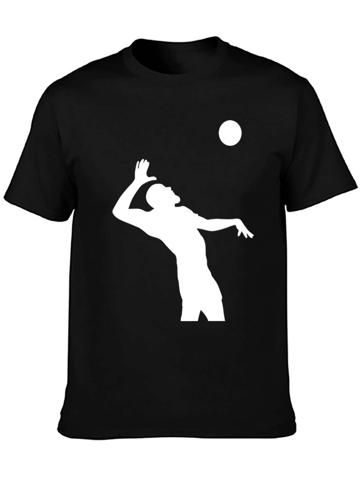 Volleyball Player Graphic T-Shirt - Black