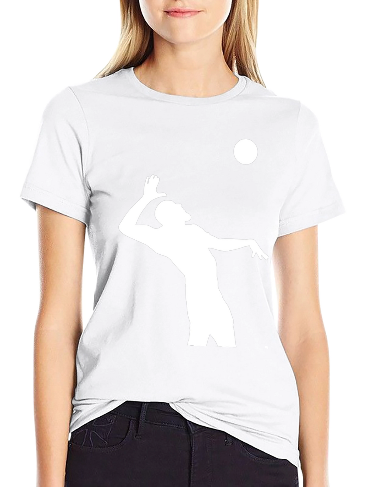Volleyball Player Graphic T-Shirt - Black