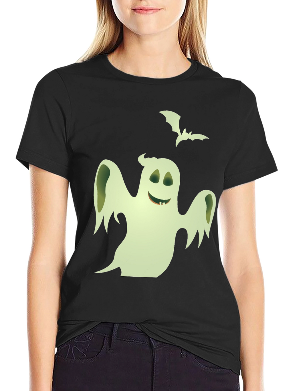 Spooky Ghost Graphic T-Shirt - Halloween Fun