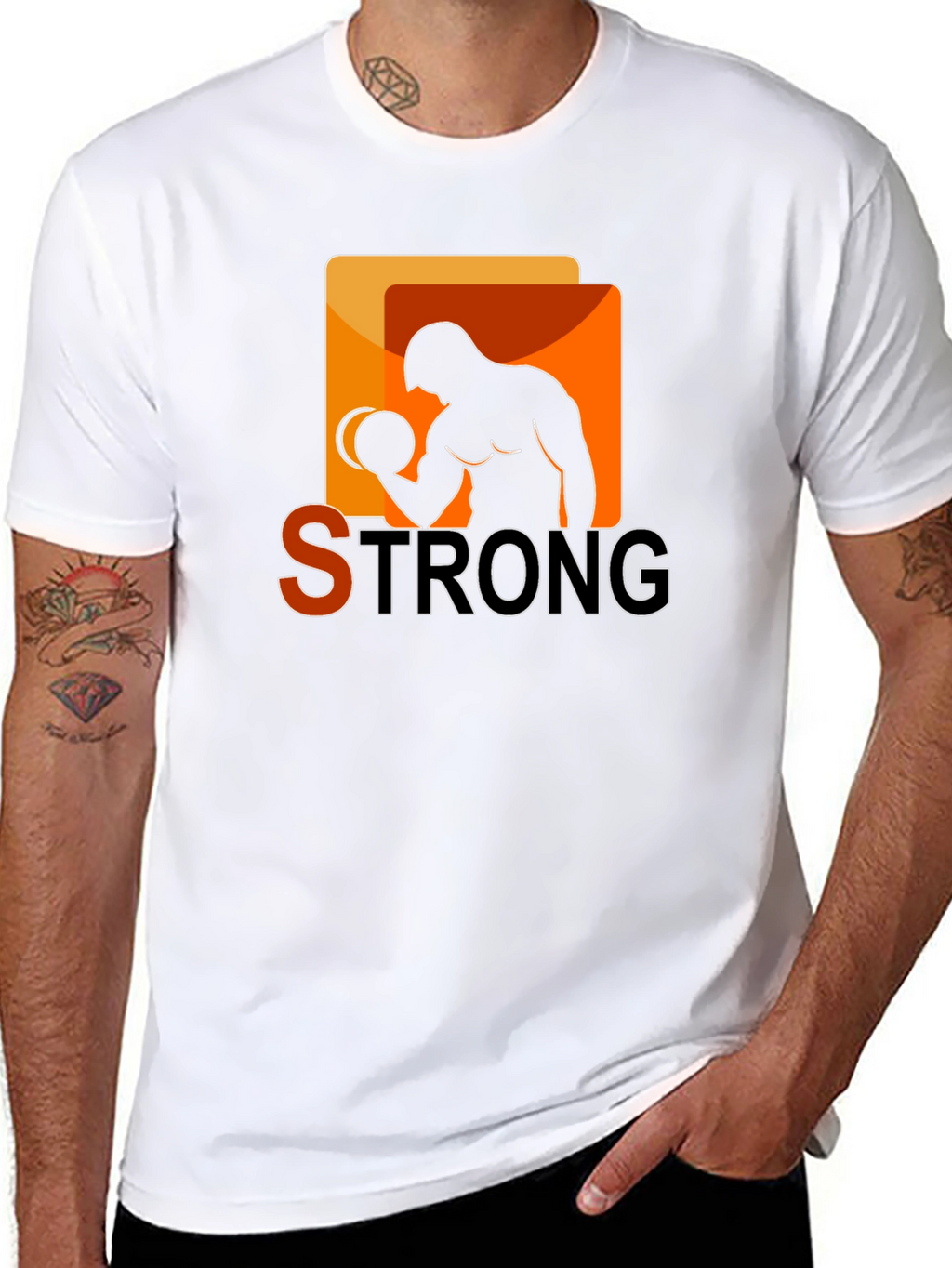 Strong Graphic T-Shirt - Bodybuilder Design