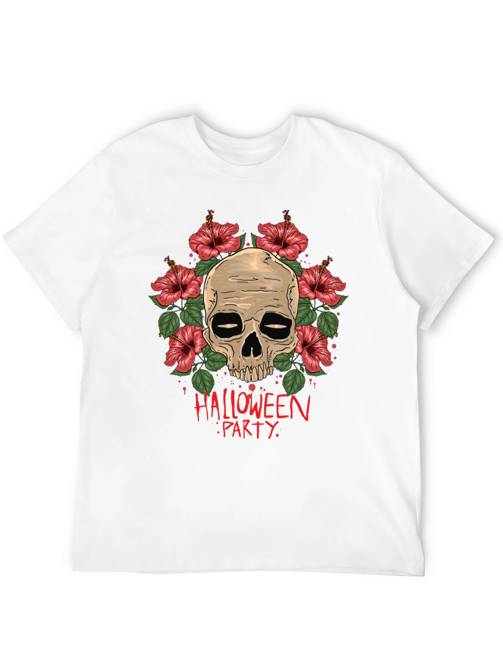 Skull & Floral Halloween Party T-Shirt