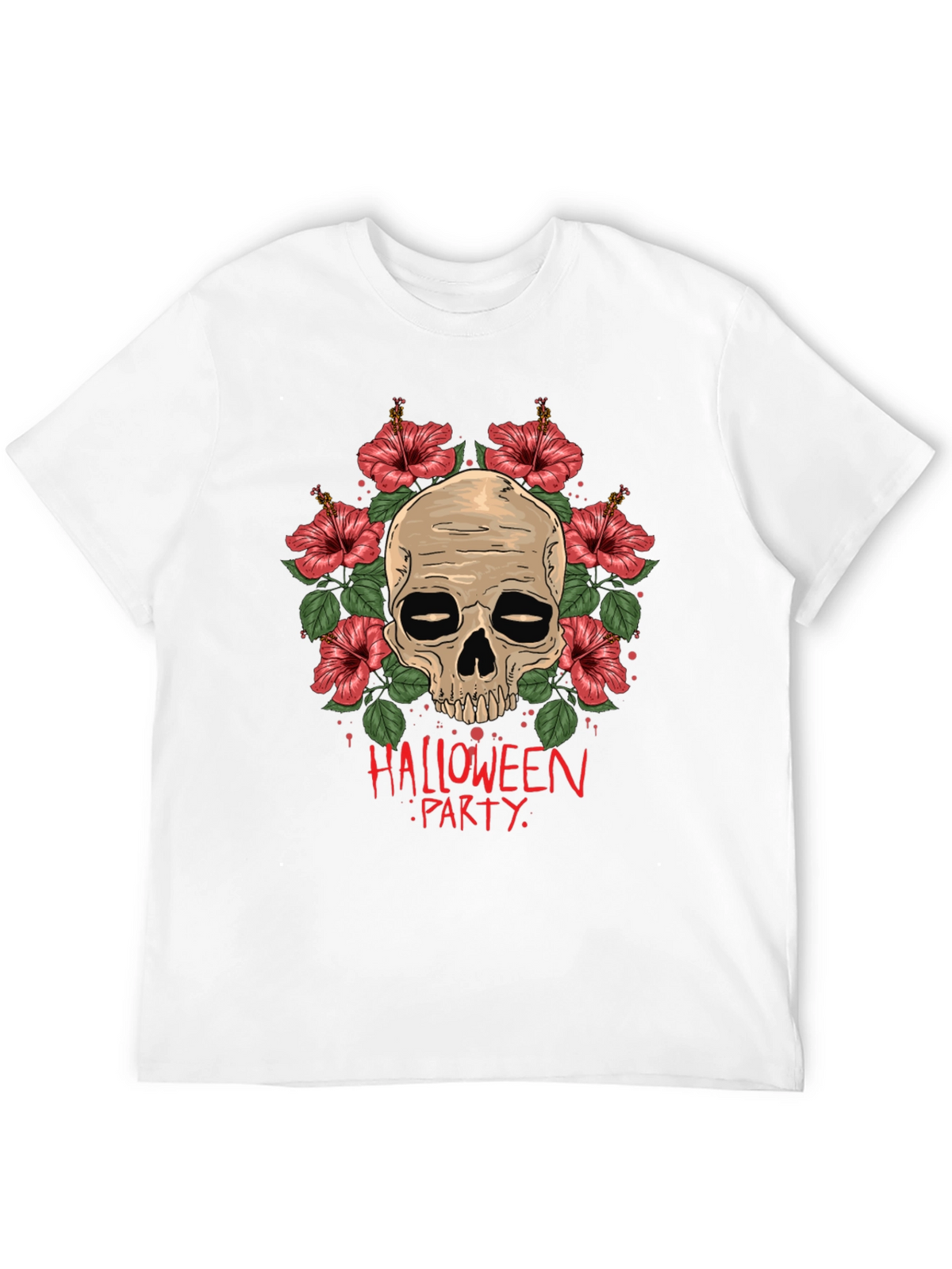 Skull & Floral Halloween Party T-Shirt