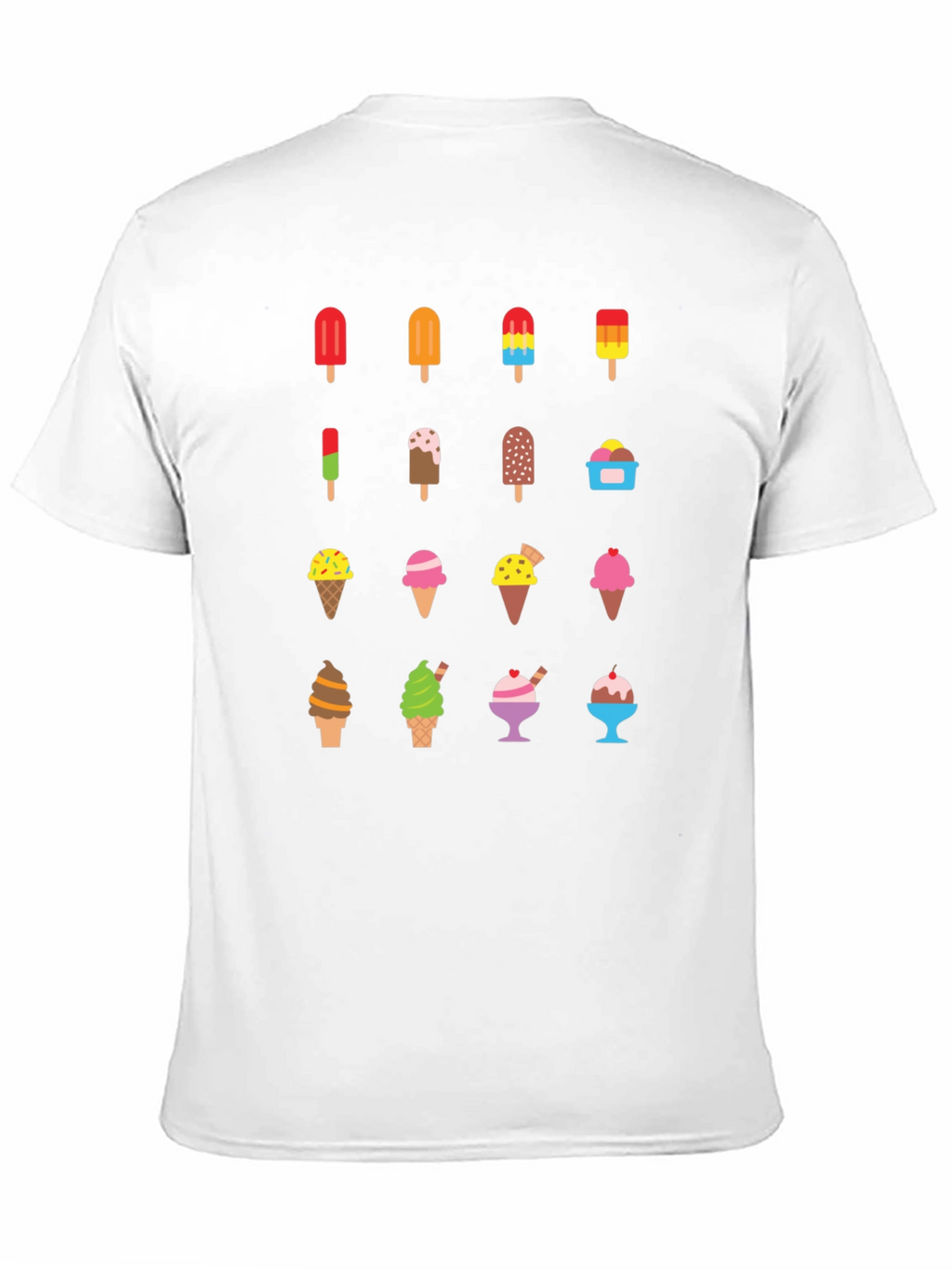 Ice Cream Graphic Print Black T-Shirt