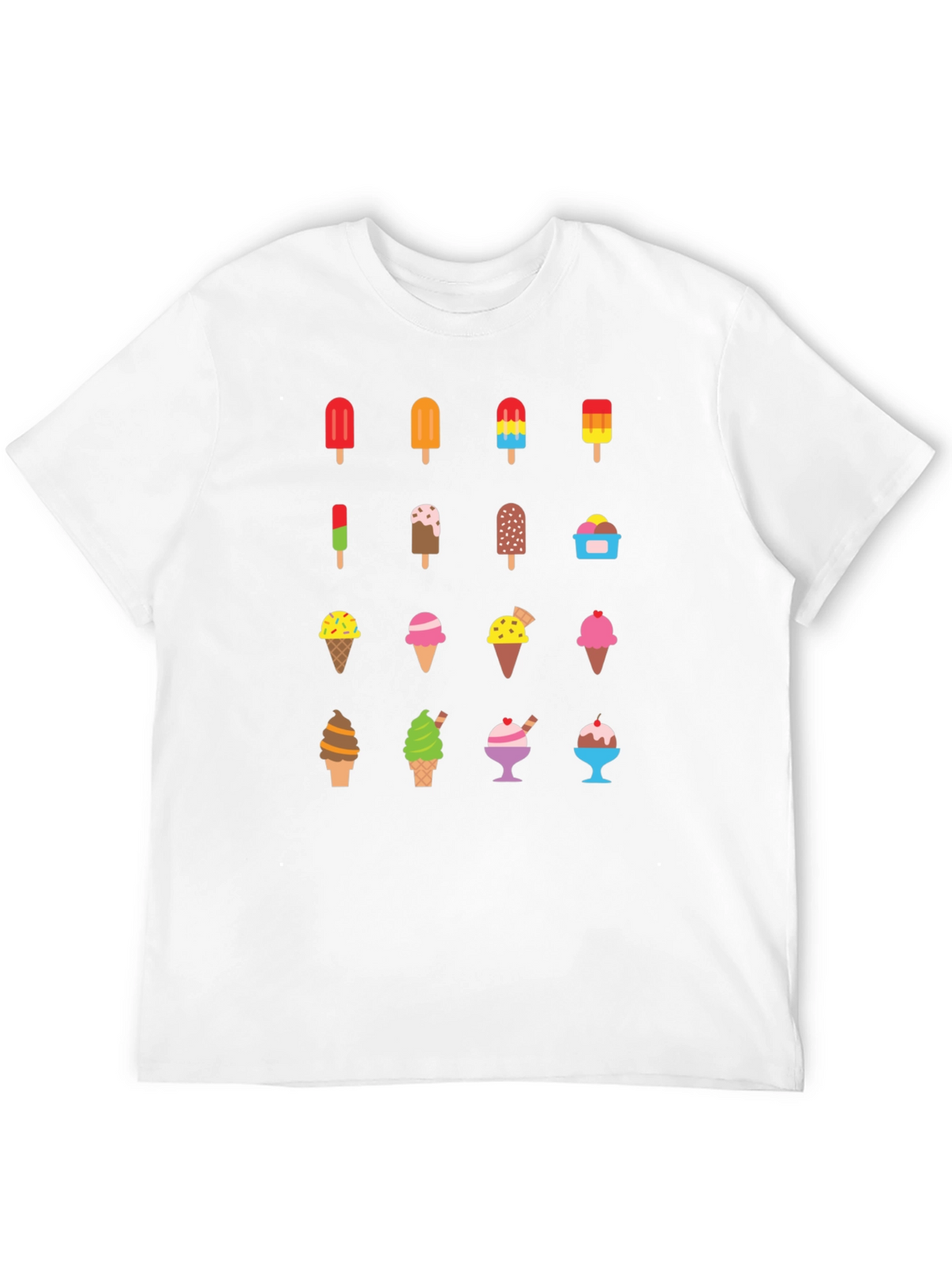 Ice Cream Graphic Print Black T-Shirt