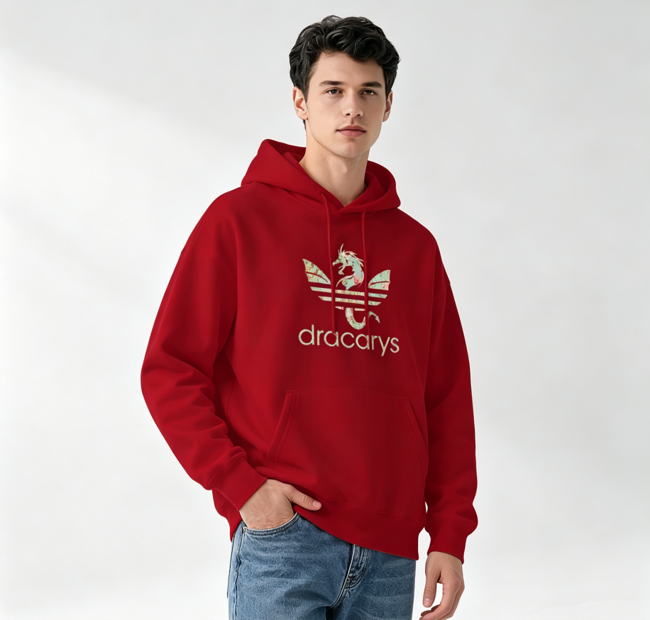 Floral Dracarys Dragon Navy Hoodie, Ultra Soft Daily Pullover