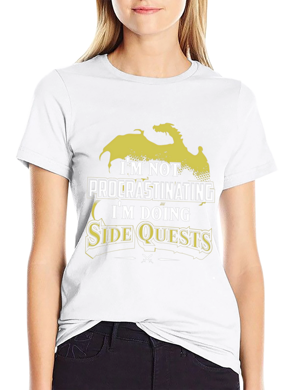 Side Quests Black Graphic T-Shirt