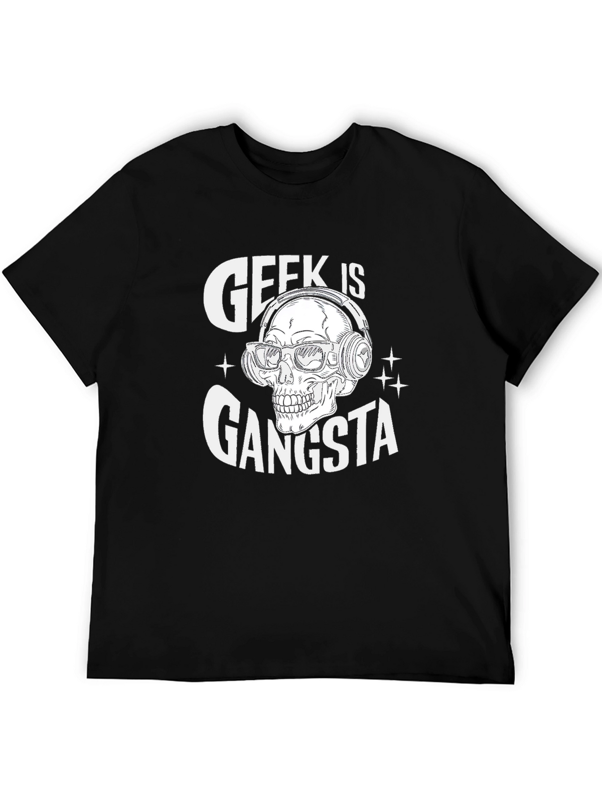 Geek is Gangsta Skull Graphic T-Shirt