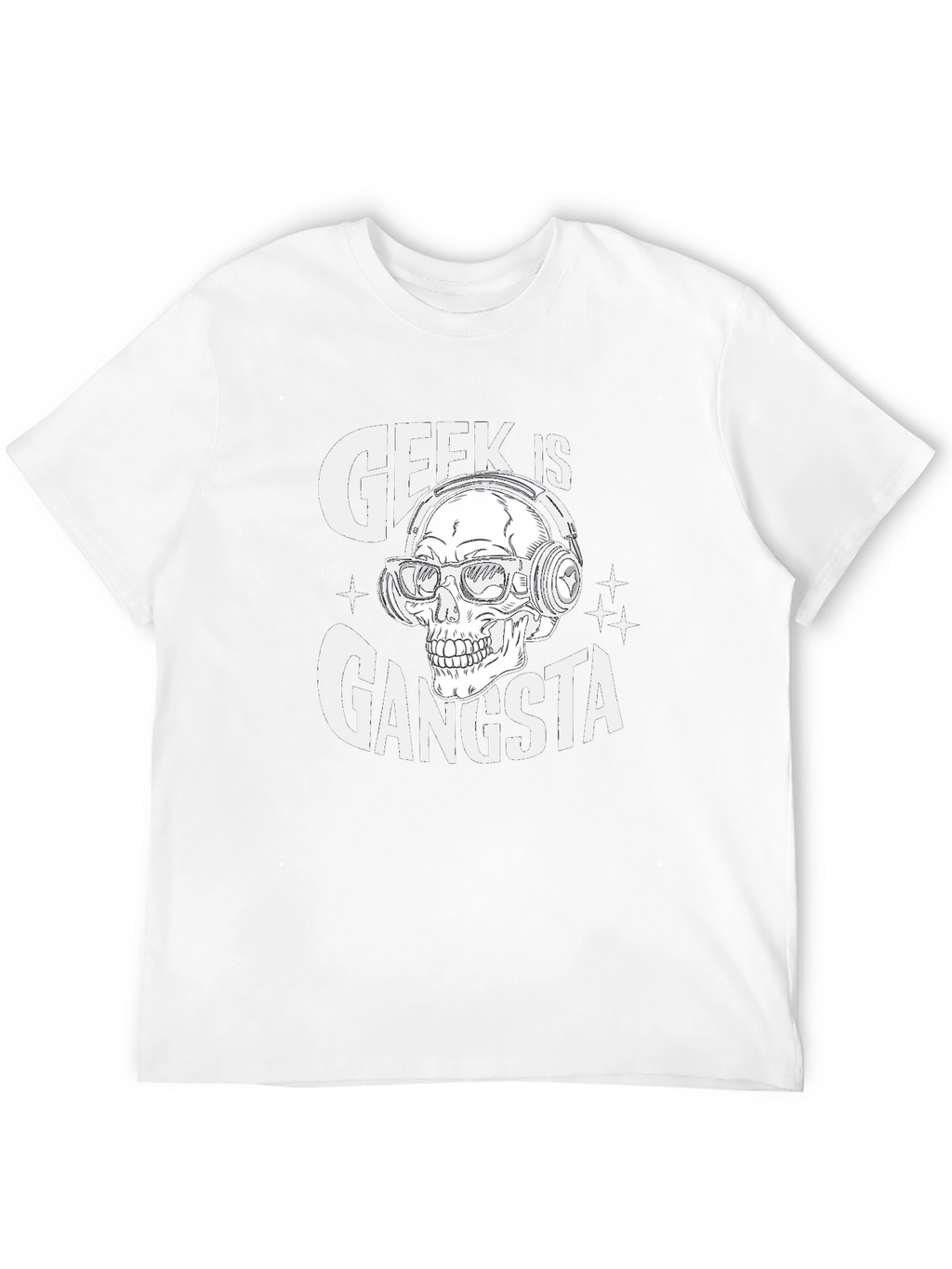 Geek is Gangsta Skull Graphic T-Shirt