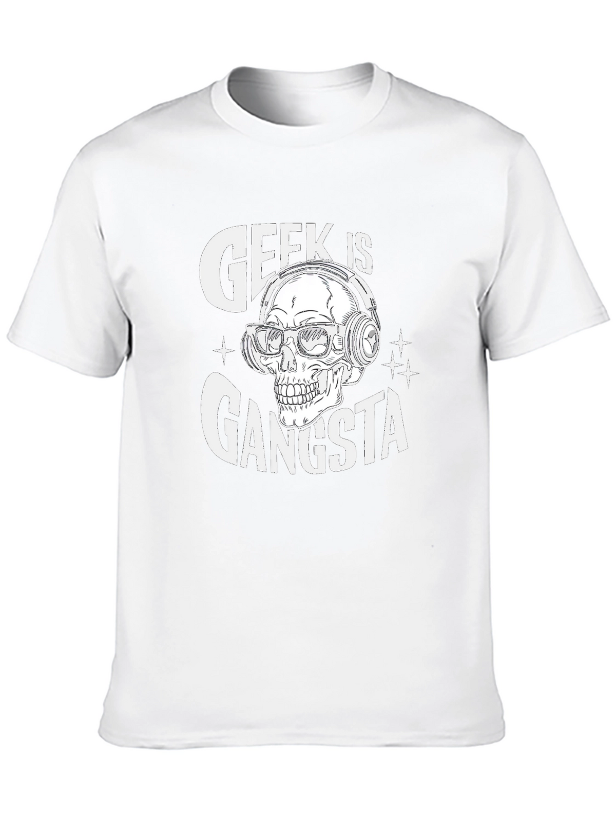 Geek is Gangsta Skull Graphic T-Shirt