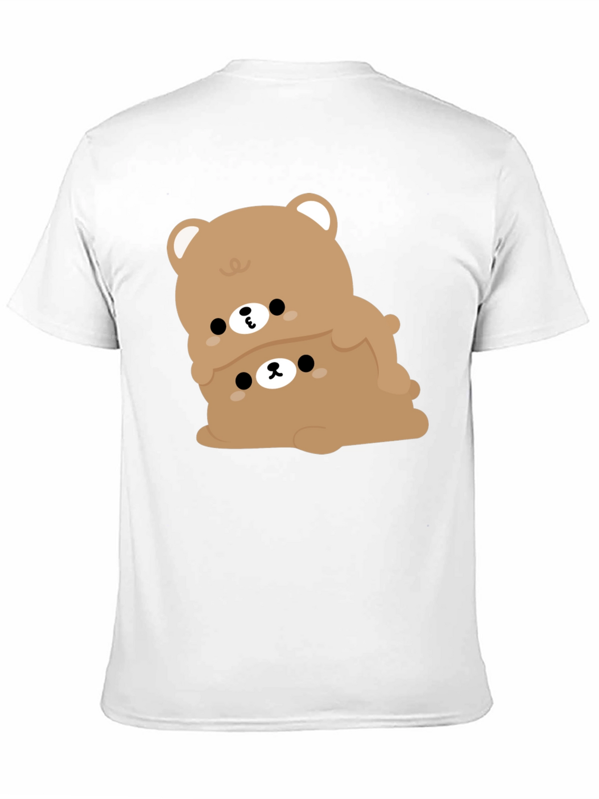 Cute Bear Stack Graphic Black T-Shirt