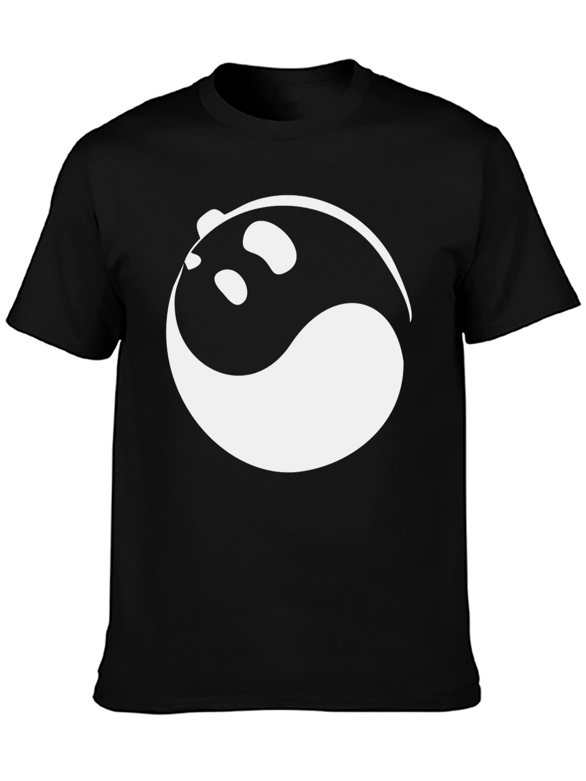 Yin and Yang Panda Graphic Tee - Black