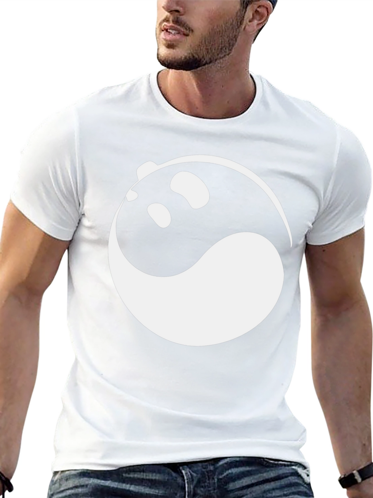 Yin and Yang Panda Graphic Tee - Black