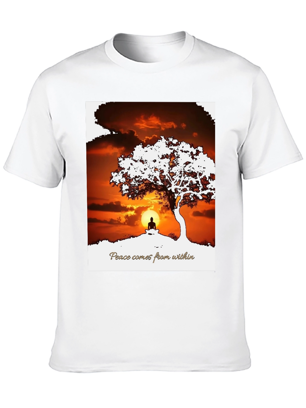 Peace Within T-Shirt - Sunset & Silhouette Design