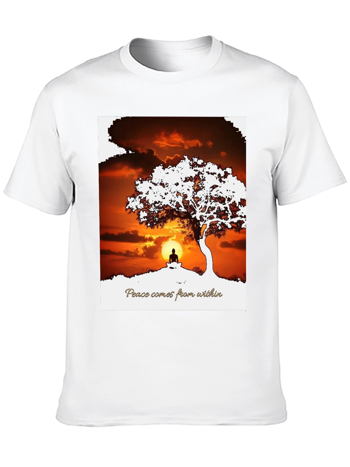 Peace Within T-Shirt - Sunset & Silhouette Design
