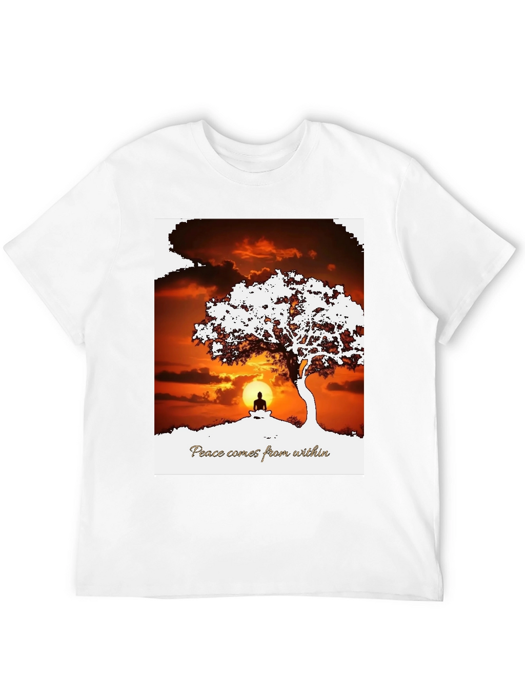 Peace Within T-Shirt - Sunset & Silhouette Design