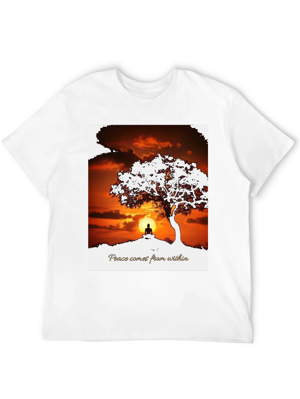 Peace Within T-Shirt - Sunset & Silhouette Design