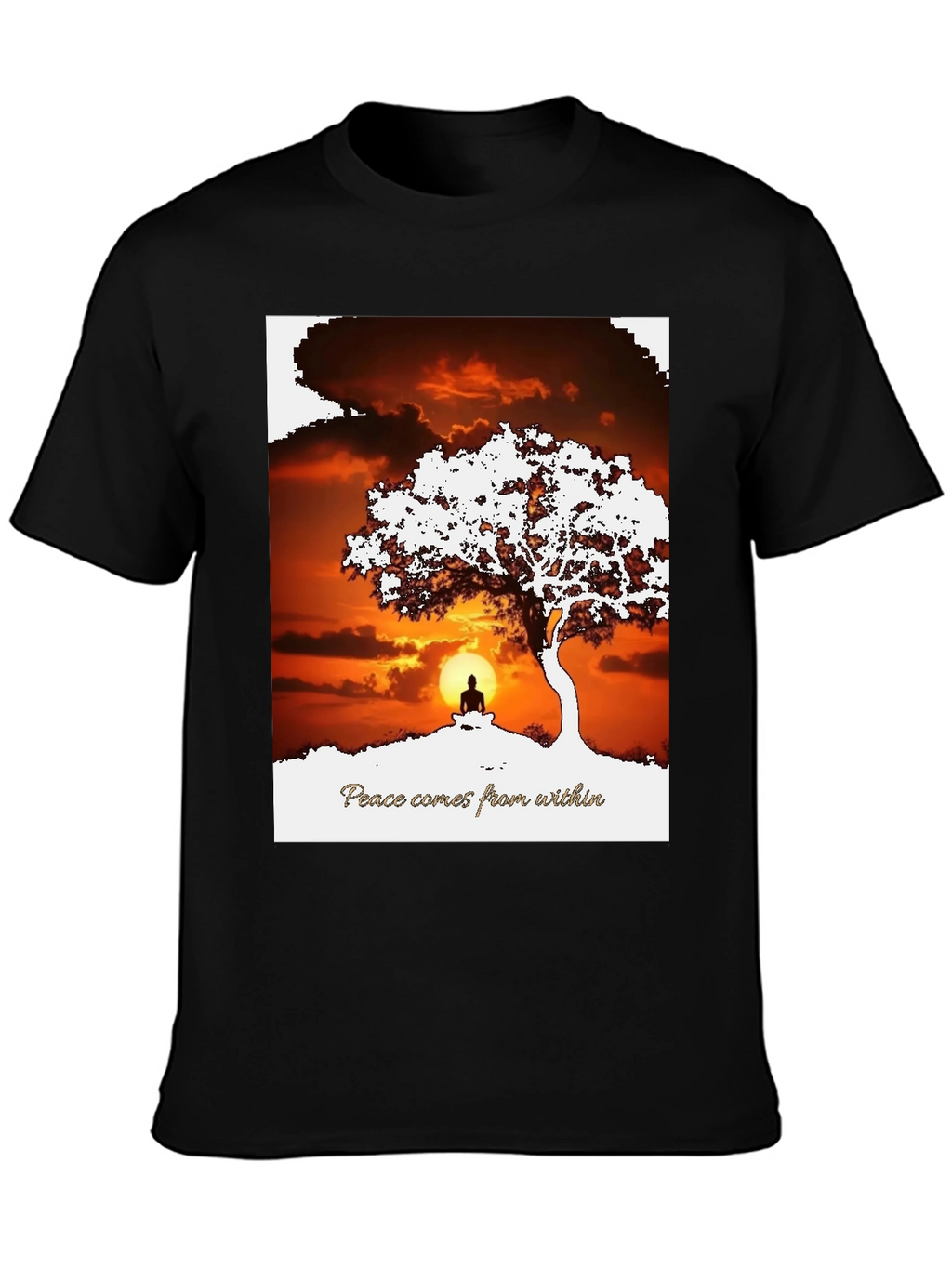 Peace Within T-Shirt - Sunset & Silhouette Design
