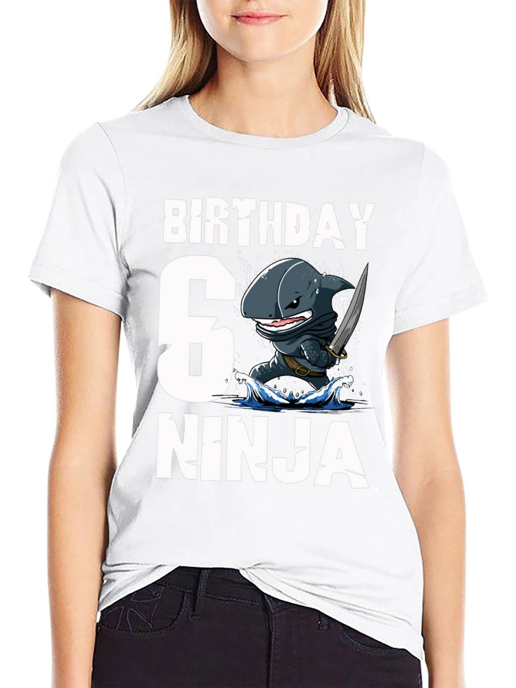 6th Birthday Ninja Shark T-Shirt