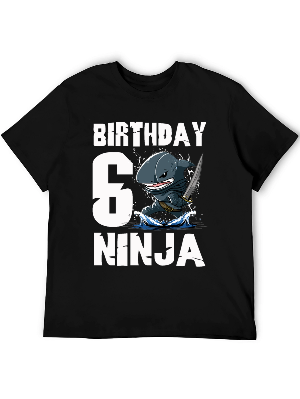 6th Birthday Ninja Shark T-Shirt