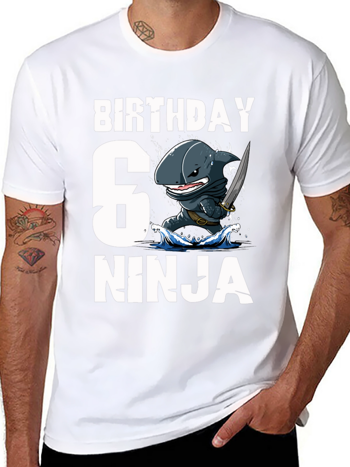 6th Birthday Ninja Shark T-Shirt