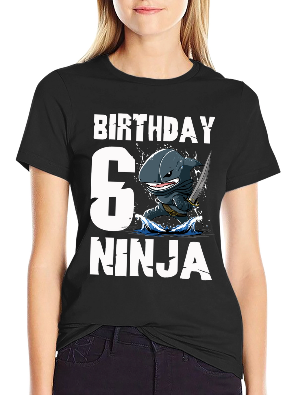 6th Birthday Ninja Shark T-Shirt