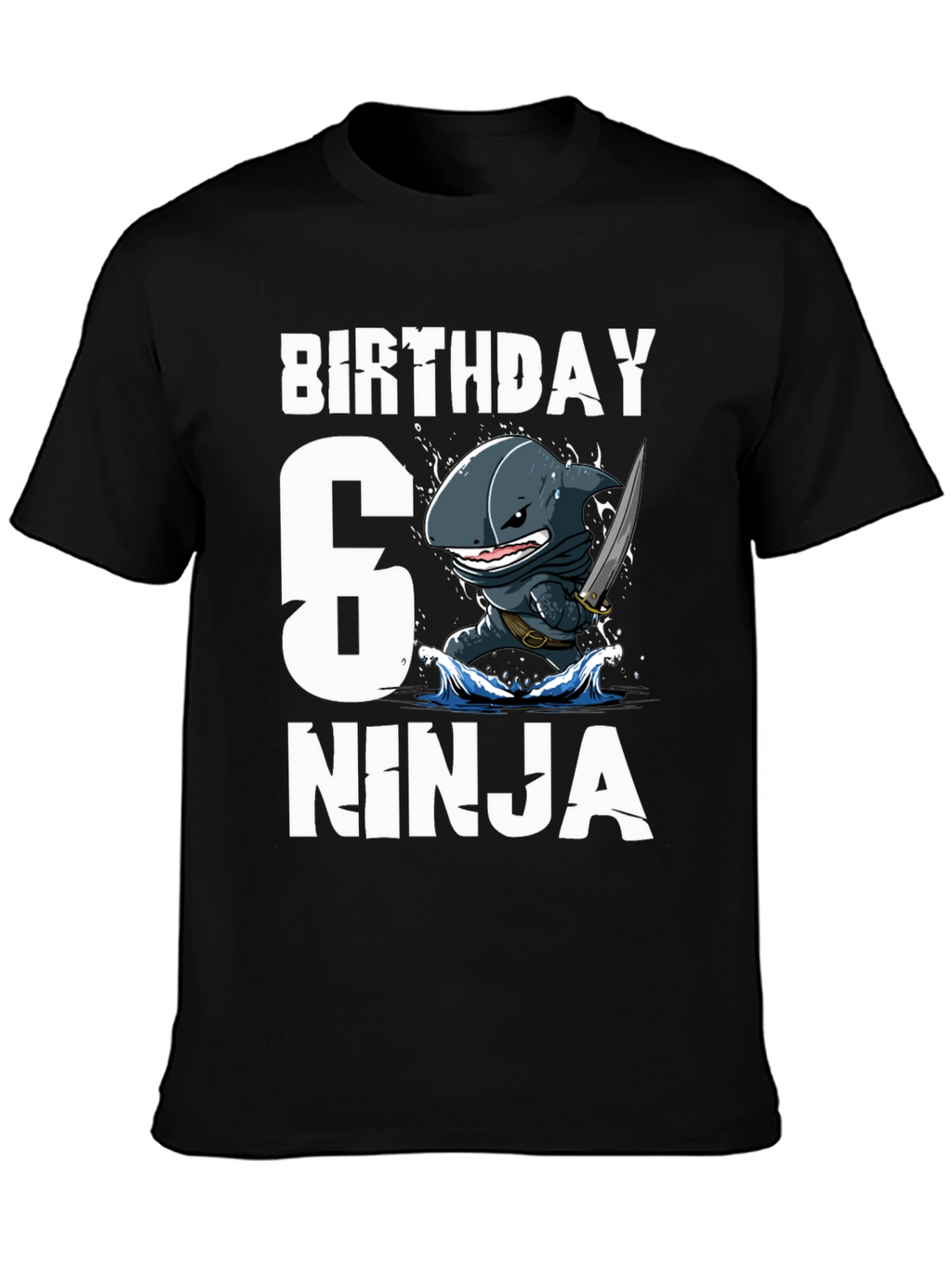 6th Birthday Ninja Shark T-Shirt