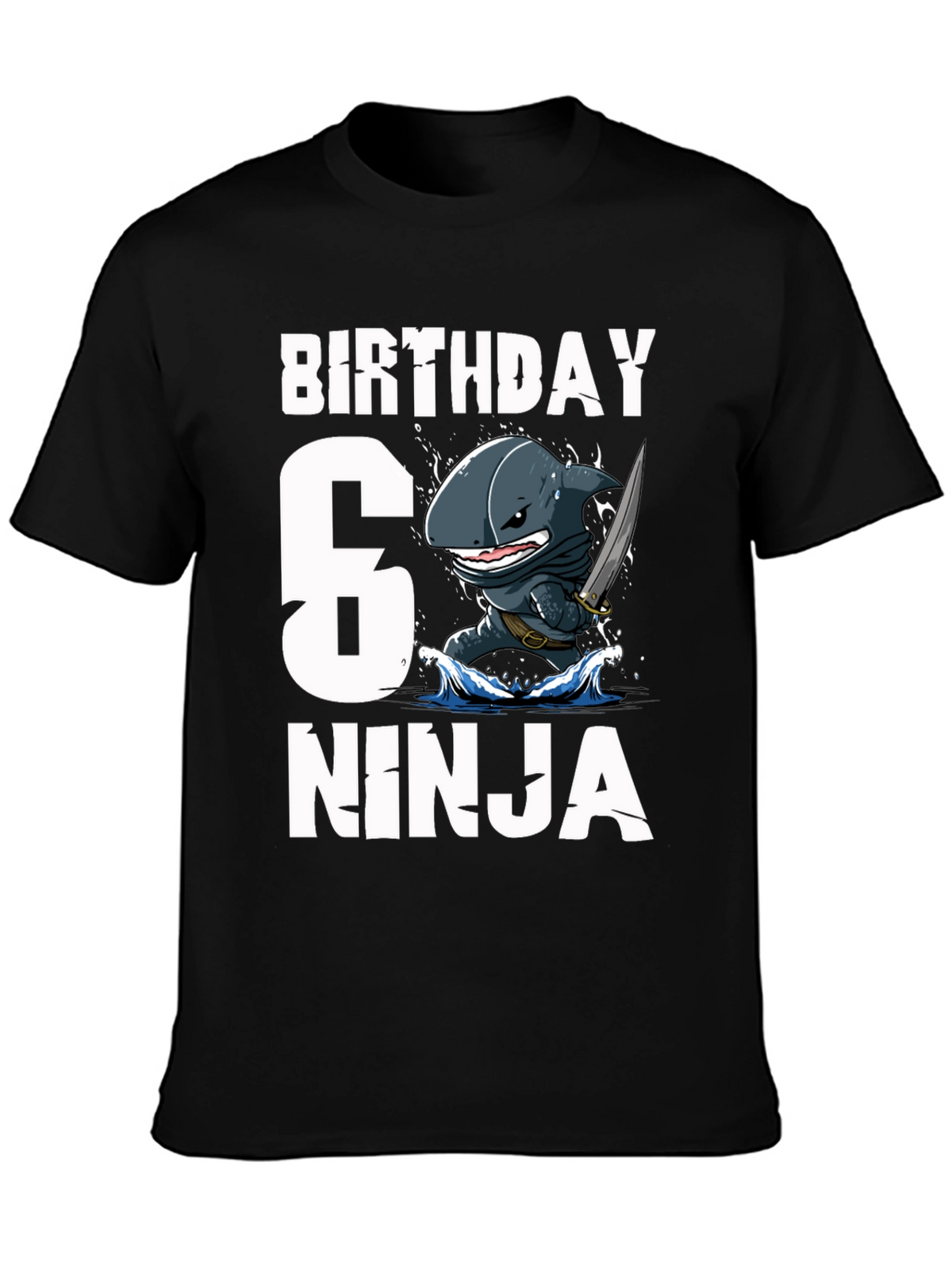 6th Birthday Ninja Shark T-Shirt