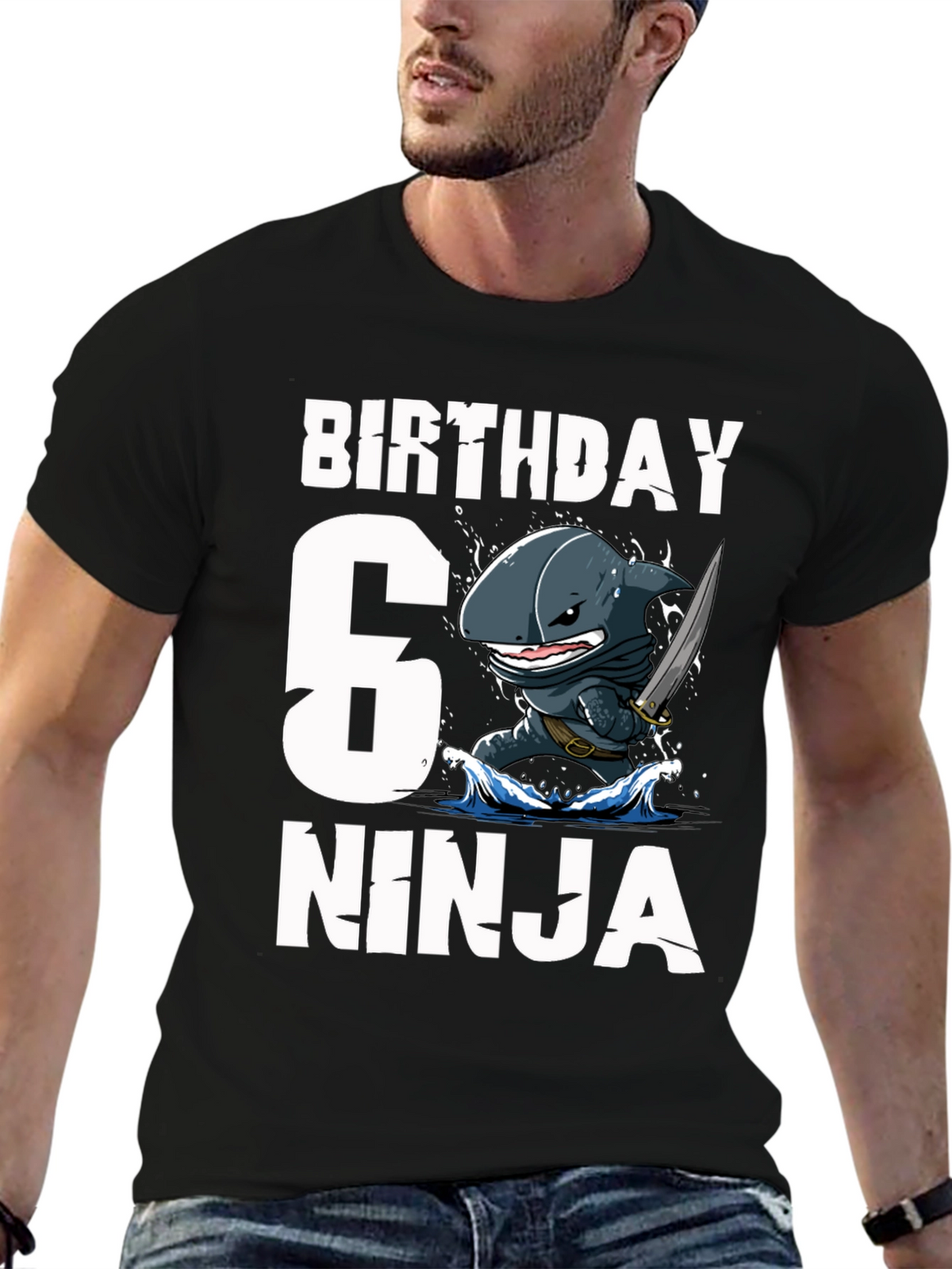 6th Birthday Ninja Shark T-Shirt