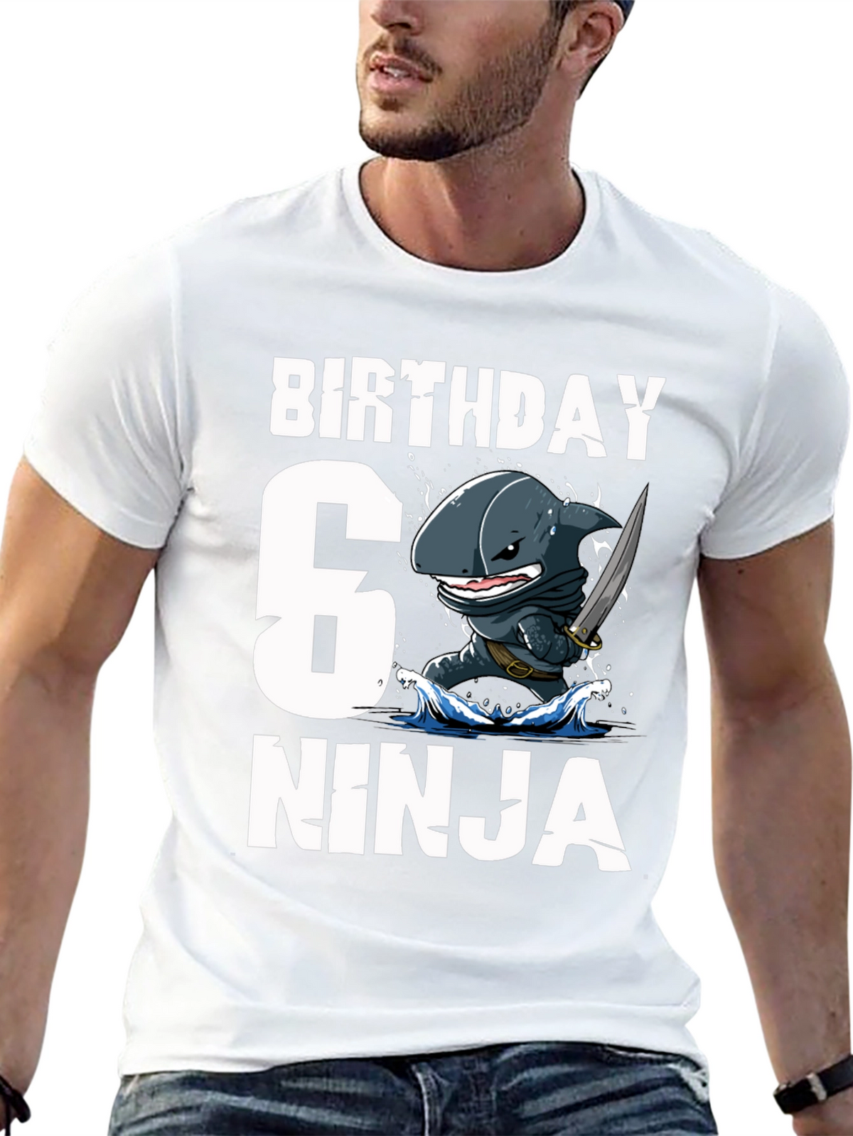6th Birthday Ninja Shark T-Shirt