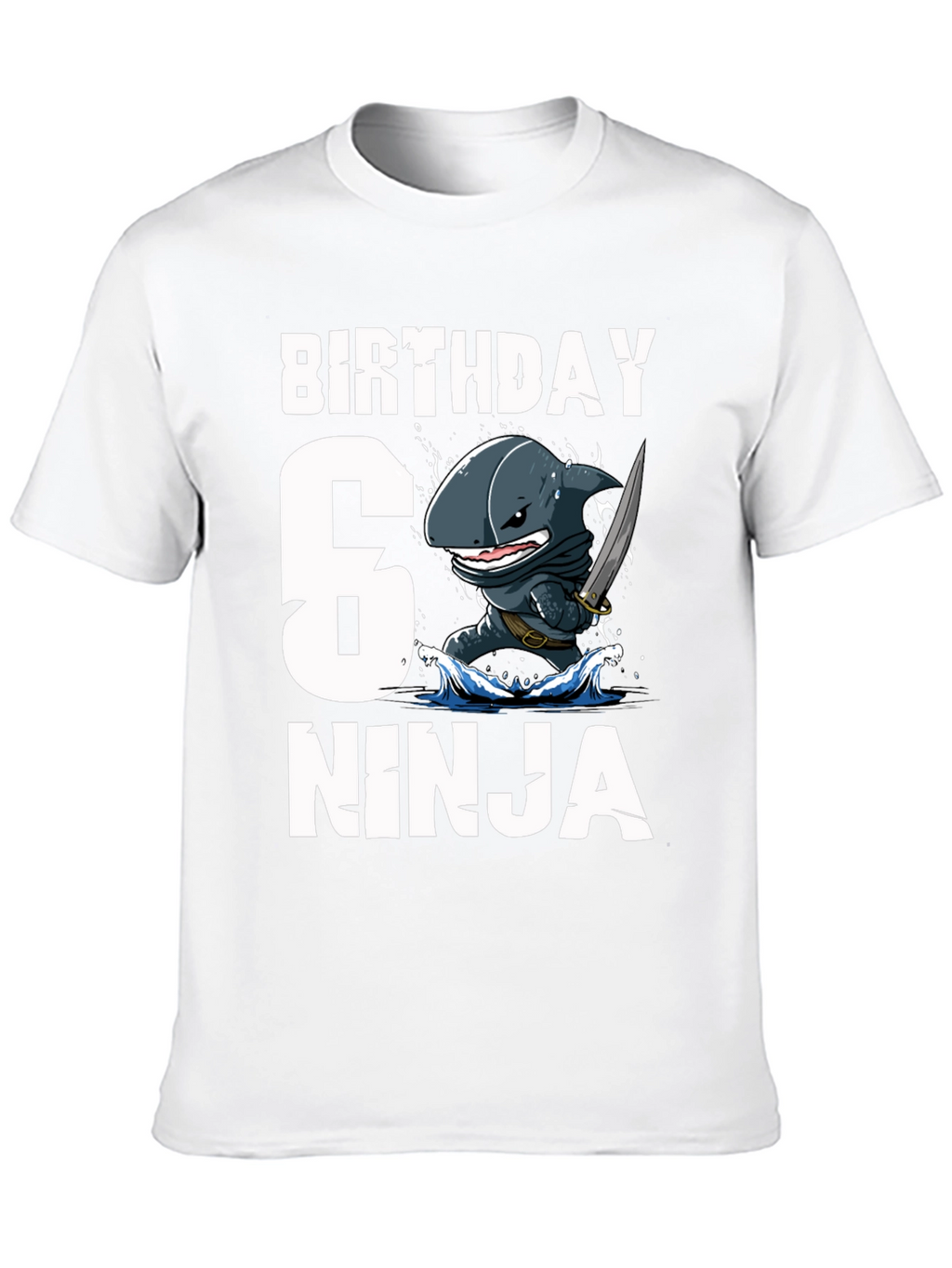 6th Birthday Ninja Shark T-Shirt