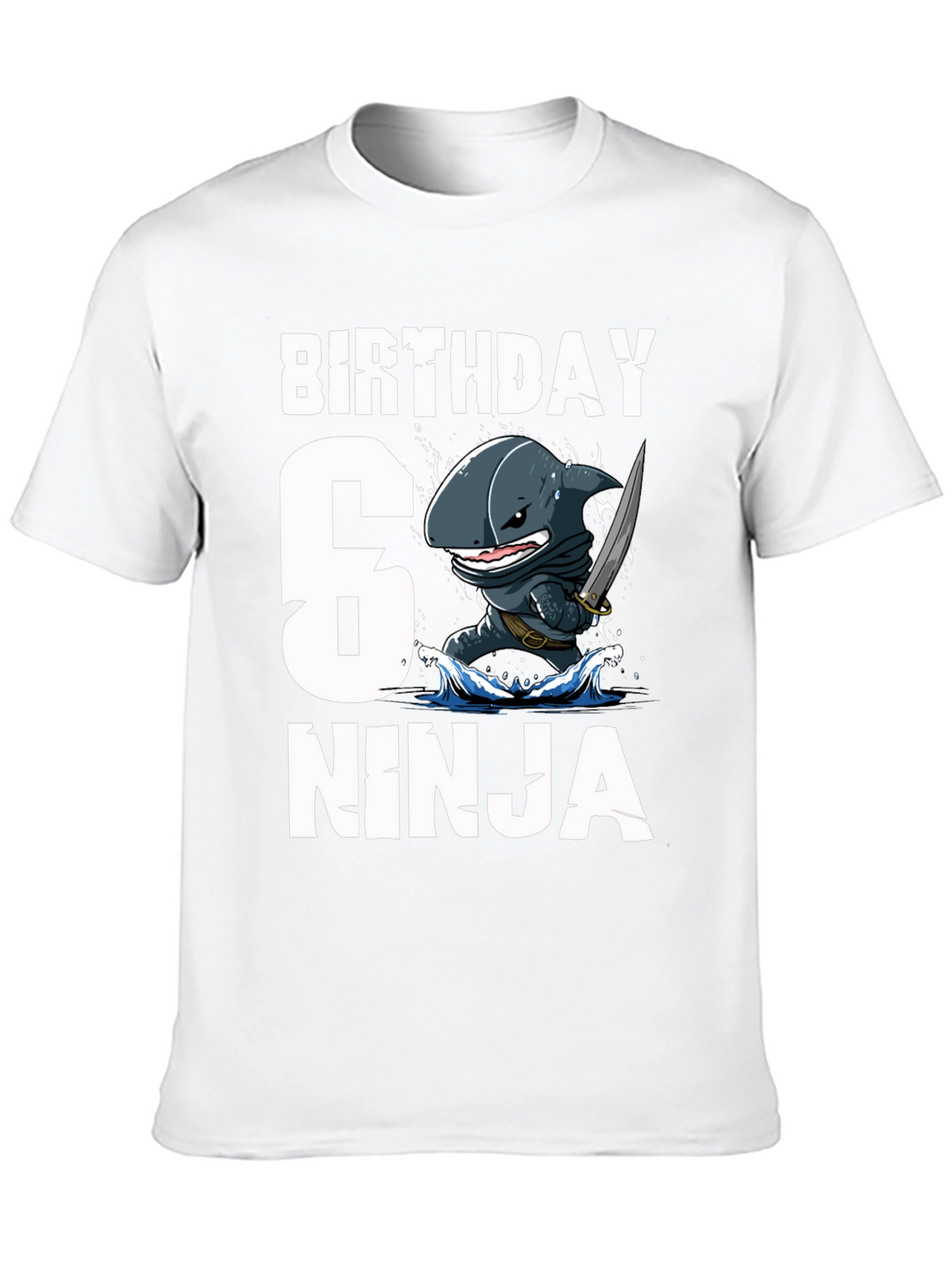 6th Birthday Ninja Shark T-Shirt