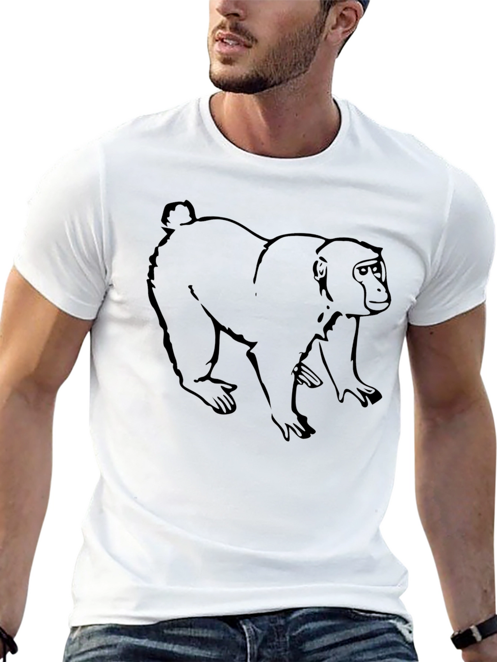 Monkey Graphic Black T-Shirt