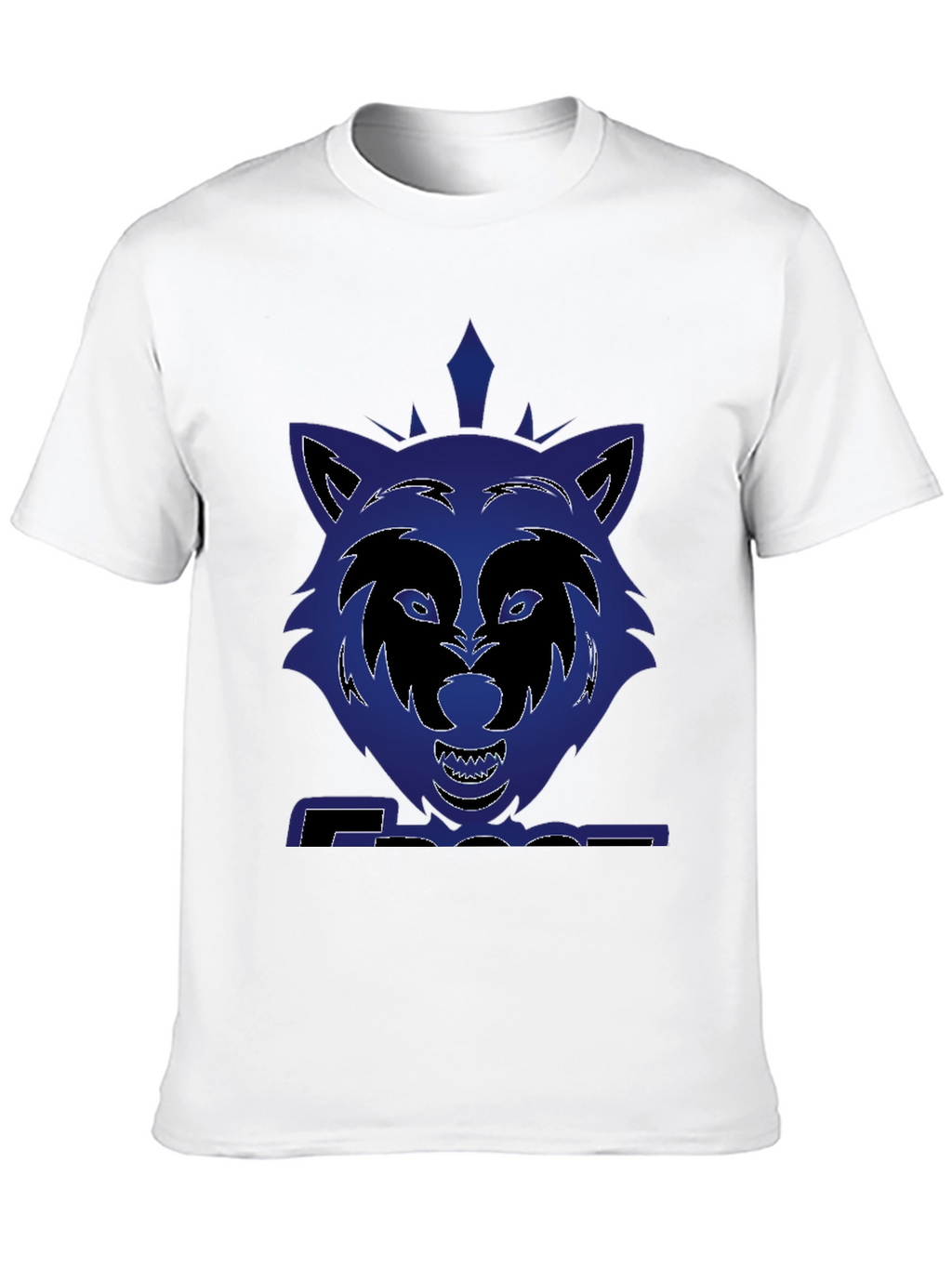 Graphic Wolf T-Shirt - Bold Blue Design