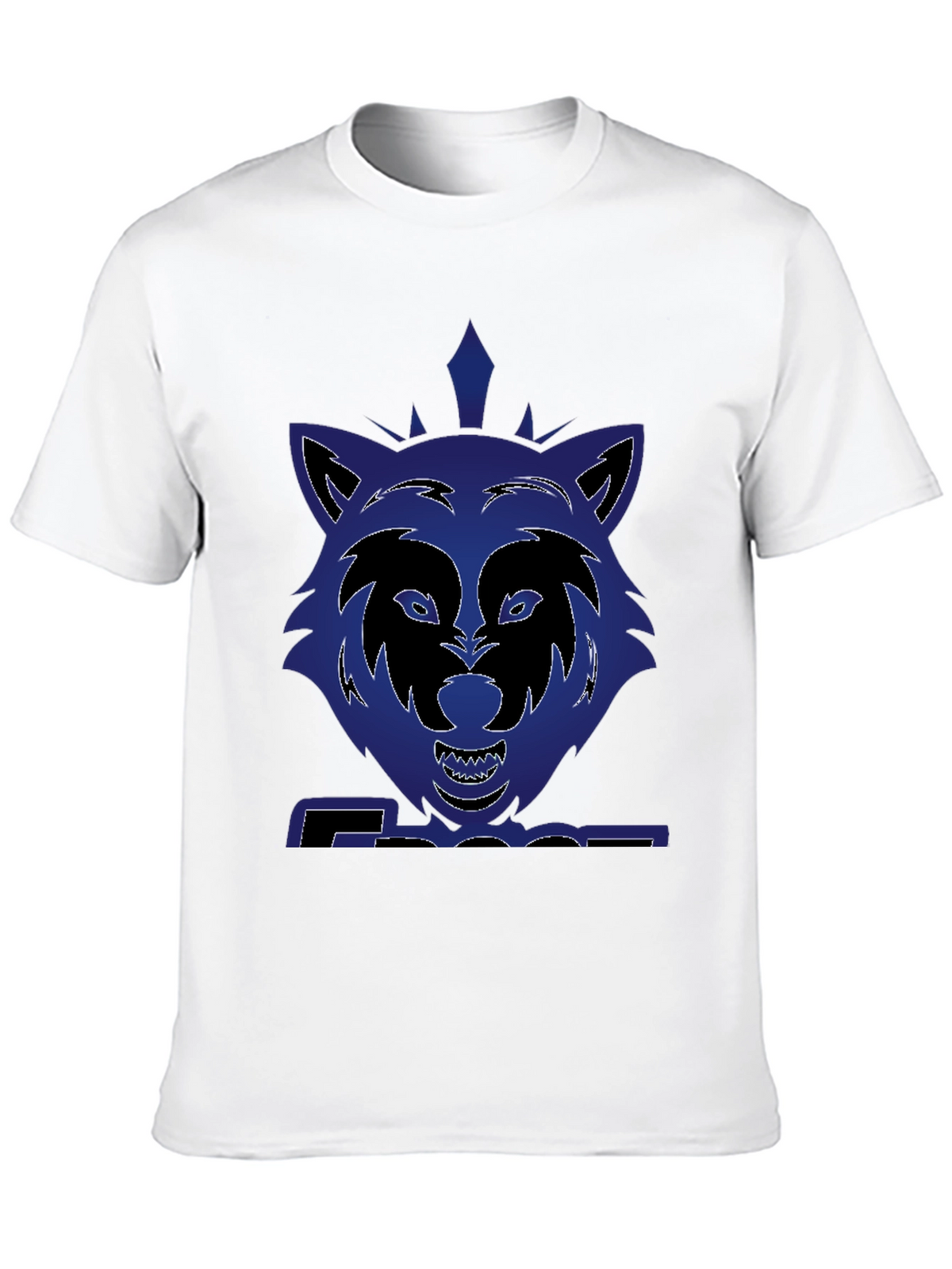 Graphic Wolf T-Shirt - Bold Blue Design
