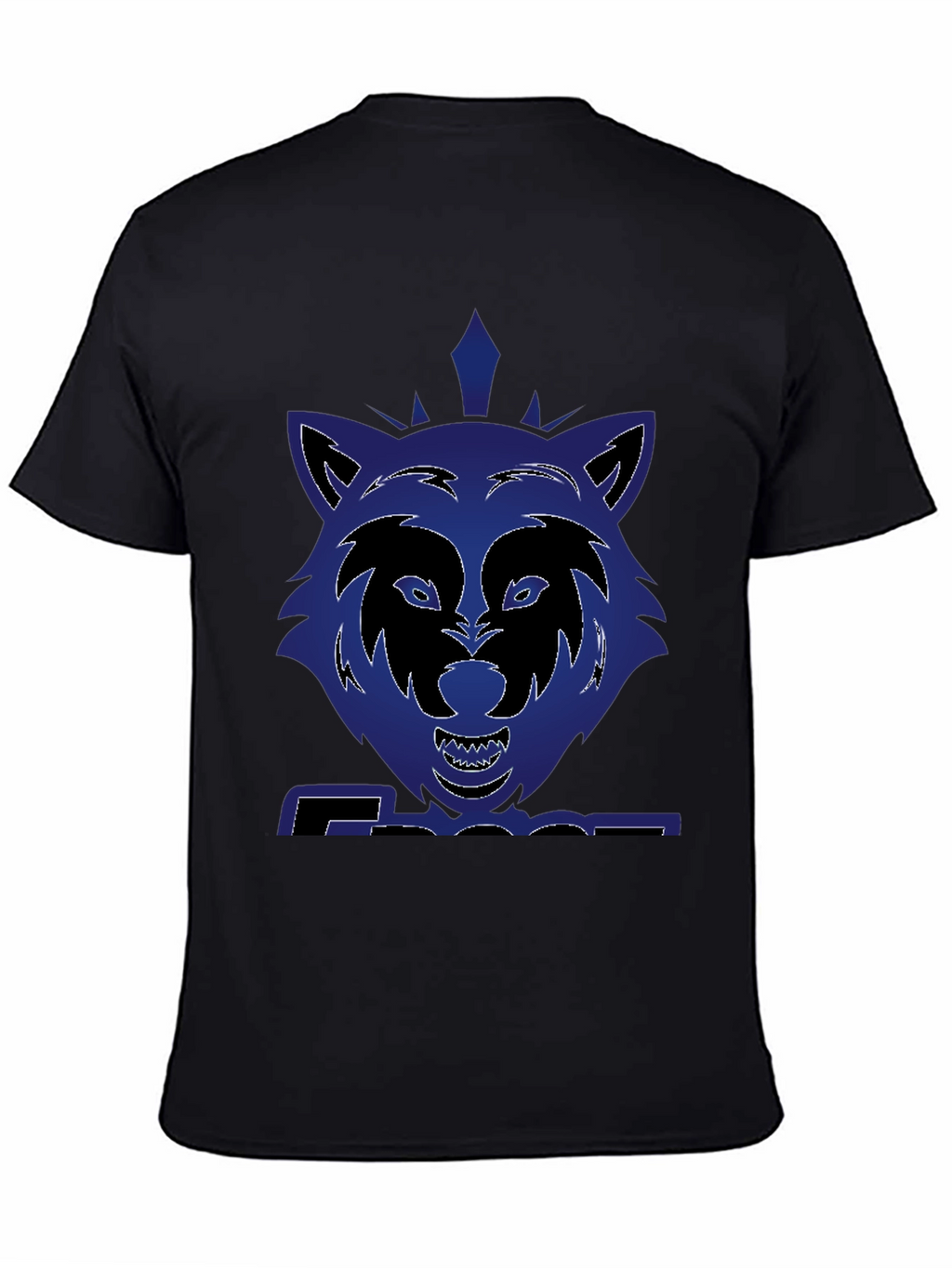 Graphic Wolf T-Shirt - Bold Blue Design