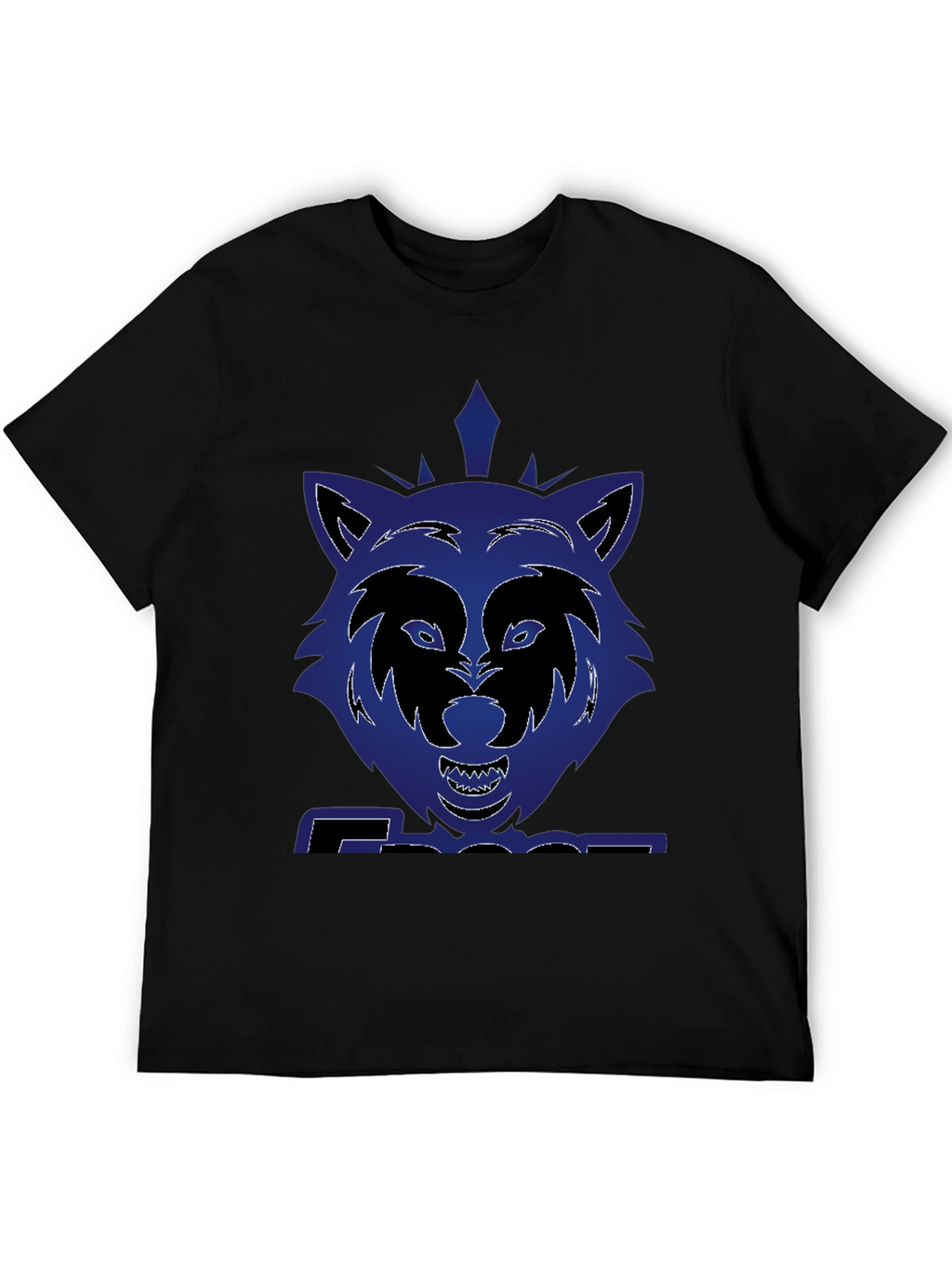 Graphic Wolf T-Shirt - Bold Blue Design