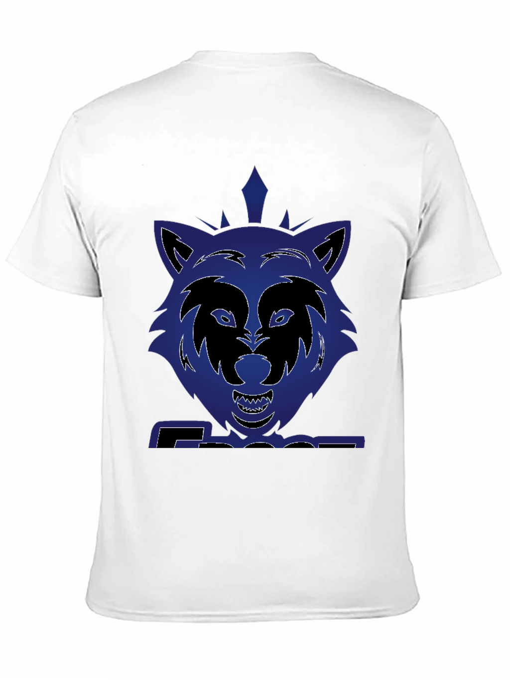 Graphic Wolf T-Shirt - Bold Blue Design