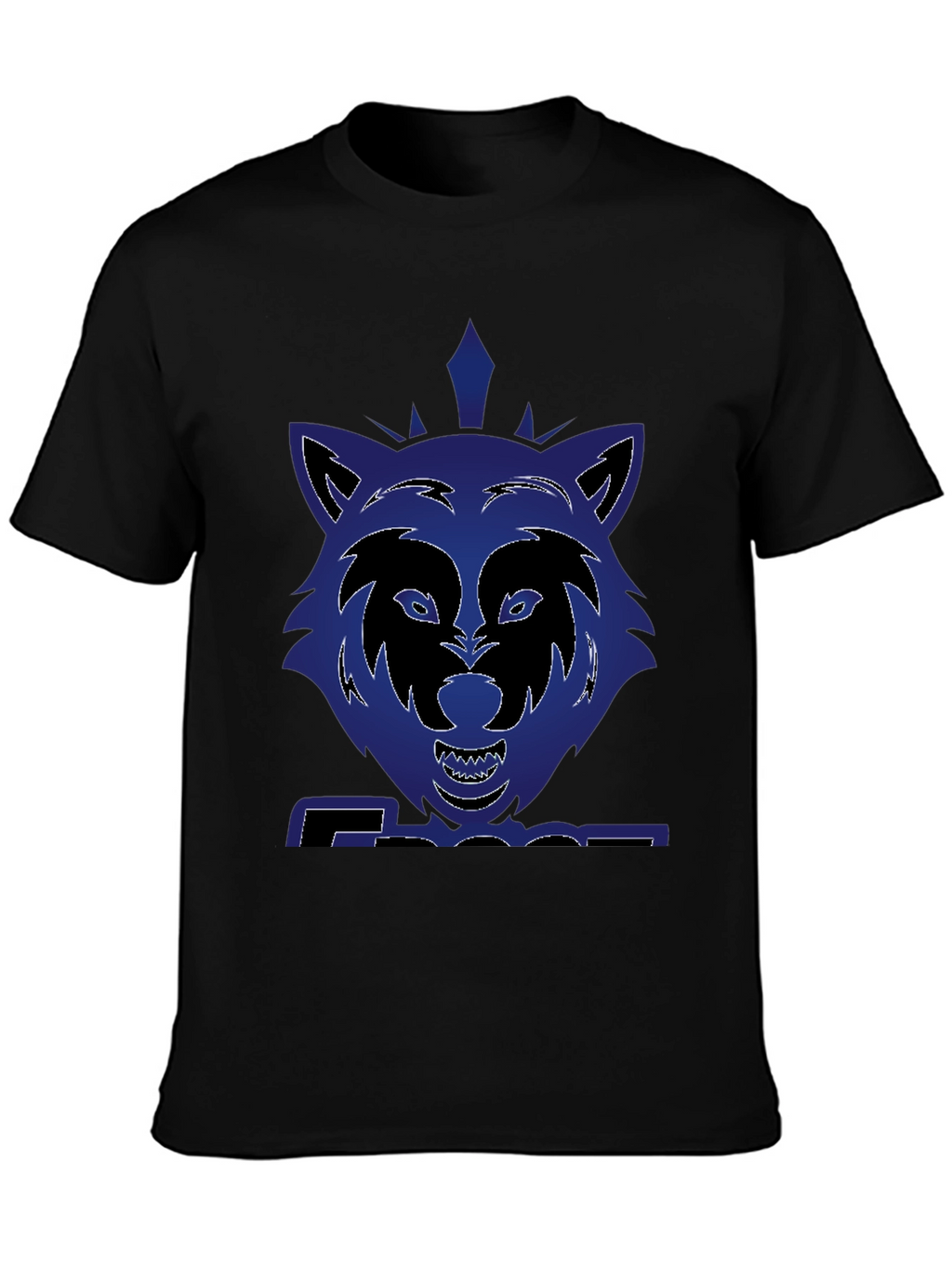 Graphic Wolf T-Shirt - Bold Blue Design