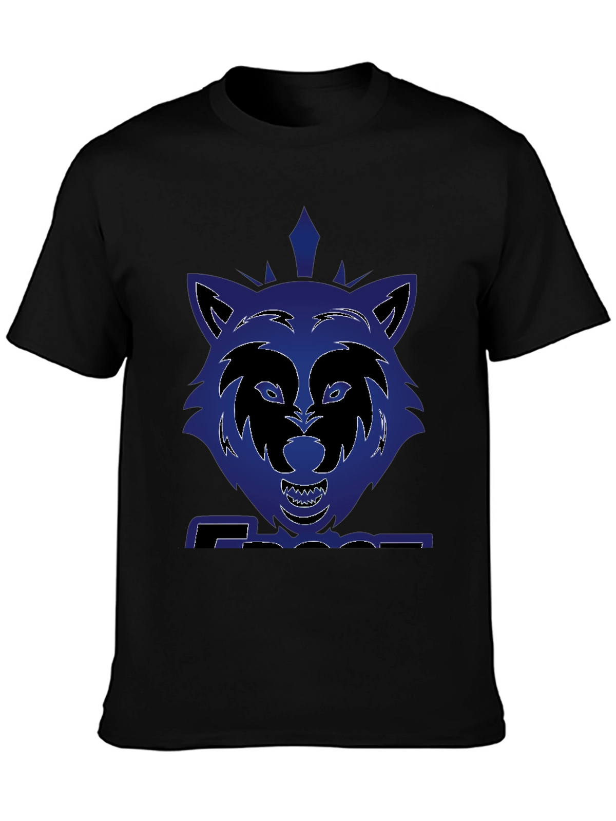 Graphic Wolf T-Shirt - Bold Blue Design
