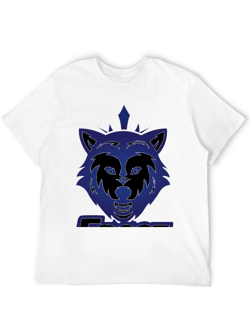 Graphic Wolf T-Shirt - Bold Blue Design