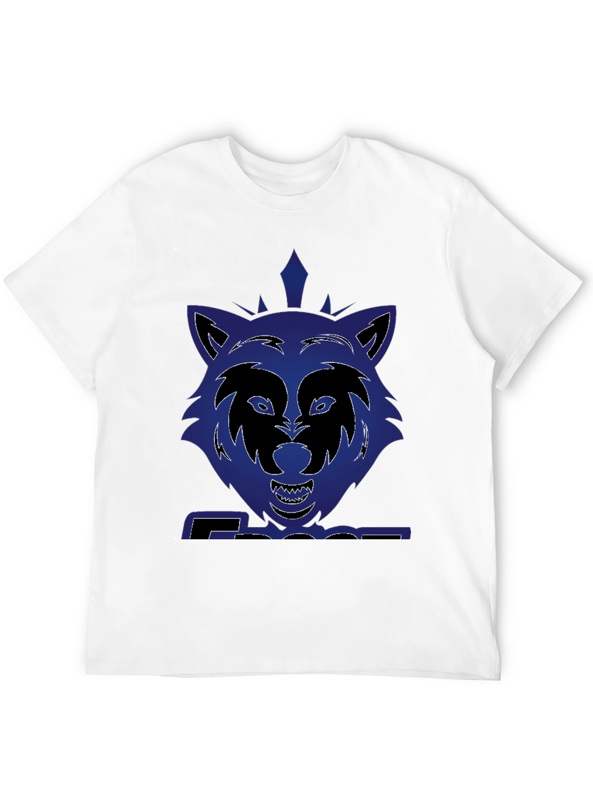Graphic Wolf T-Shirt - Bold Blue Design
