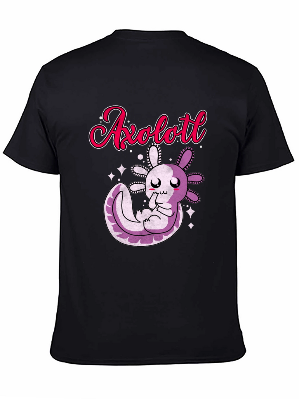 Cute Axolotl Graphic T-Shirt - Black